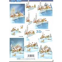 TALVINEN KYLÄ RANNALLA 3-D arkki 32