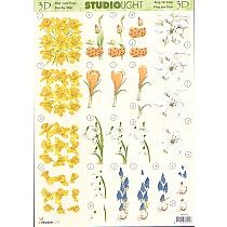 9 narsissia , lilja ja kevï¿½t kukkia 3-D arkki sl 70
