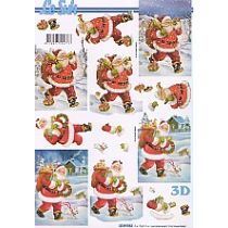 JOULUPUKKI torvensoittaja 3-D arkki LeSuh 924