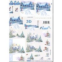 TALVINEN TALO SININEN 3-D arkki 945