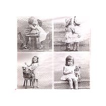 TYTTÖ KISSA KAINALOSSA isot RUUDUT vintage servetti