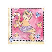 PIIRRETYT KISSAT 25x25cm. servetti