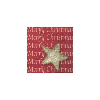 MERRY CHRISTMAS ja TÄHTI ½ aukeama pun servetti