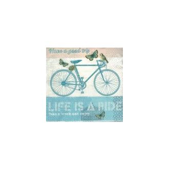LIFE IS A RIDE TURKOOSI PYÖRÄ servetti